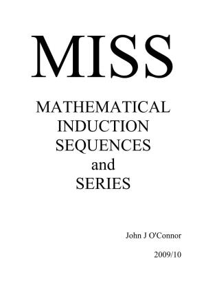 MATHEMATICAL INDUCTION SEQUENCES and SERIES