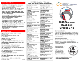 OC Public Library Summer Reading List 9-12