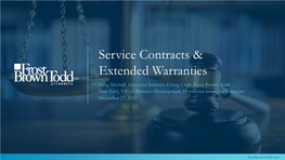Service Contracts & Extended Warranties