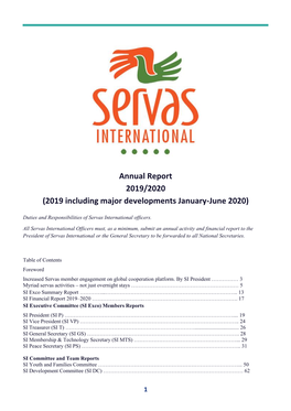 Annual Report 2019/2020 (2019 Including Major Developments January-June 2020)