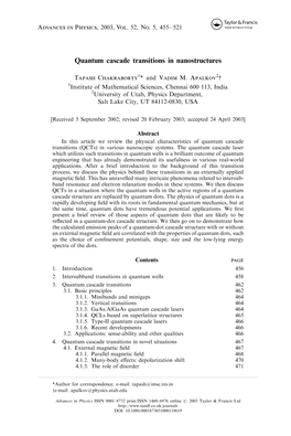 Quantum Cascade Transitions in Nanostructures