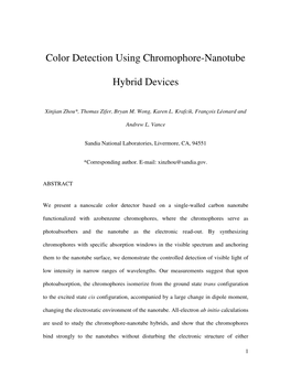 Color Detection Using Chromophore-Nanotube Hybrid
