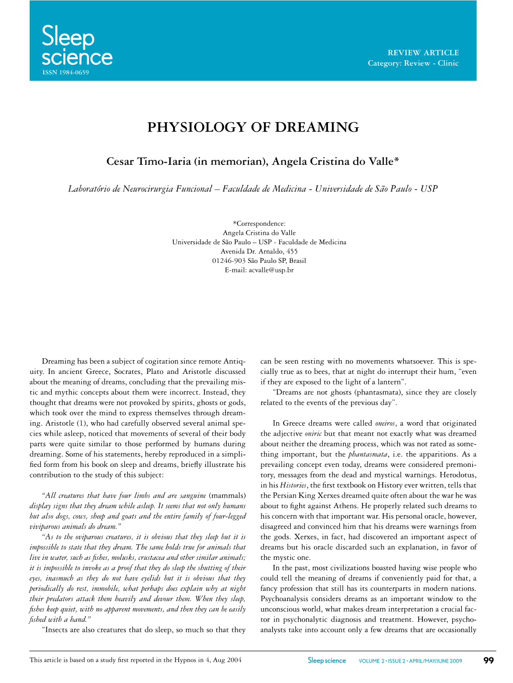 Physiology of Dreaming
