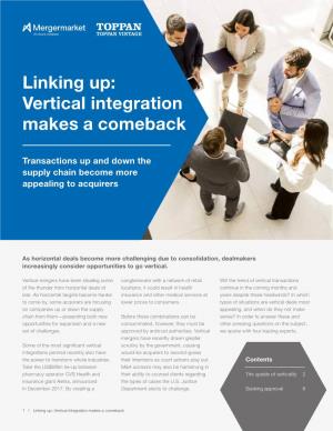Linking Up: Vertical Integration Makes a Comeback