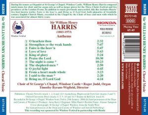 Harris Composed NAXOS Much Music for Choir and for Organ Solo As Well As Larger Pieces for the Three Choirs Festival and Two Premières at the London Proms