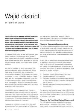 Wajid District an ‘Island of Peace’