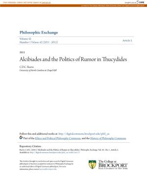 Alcibiades and the Politics of Rumor in Thucydides C.D.C