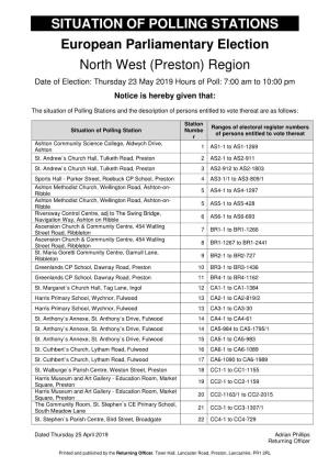 NOTICE Situation of Polling Station