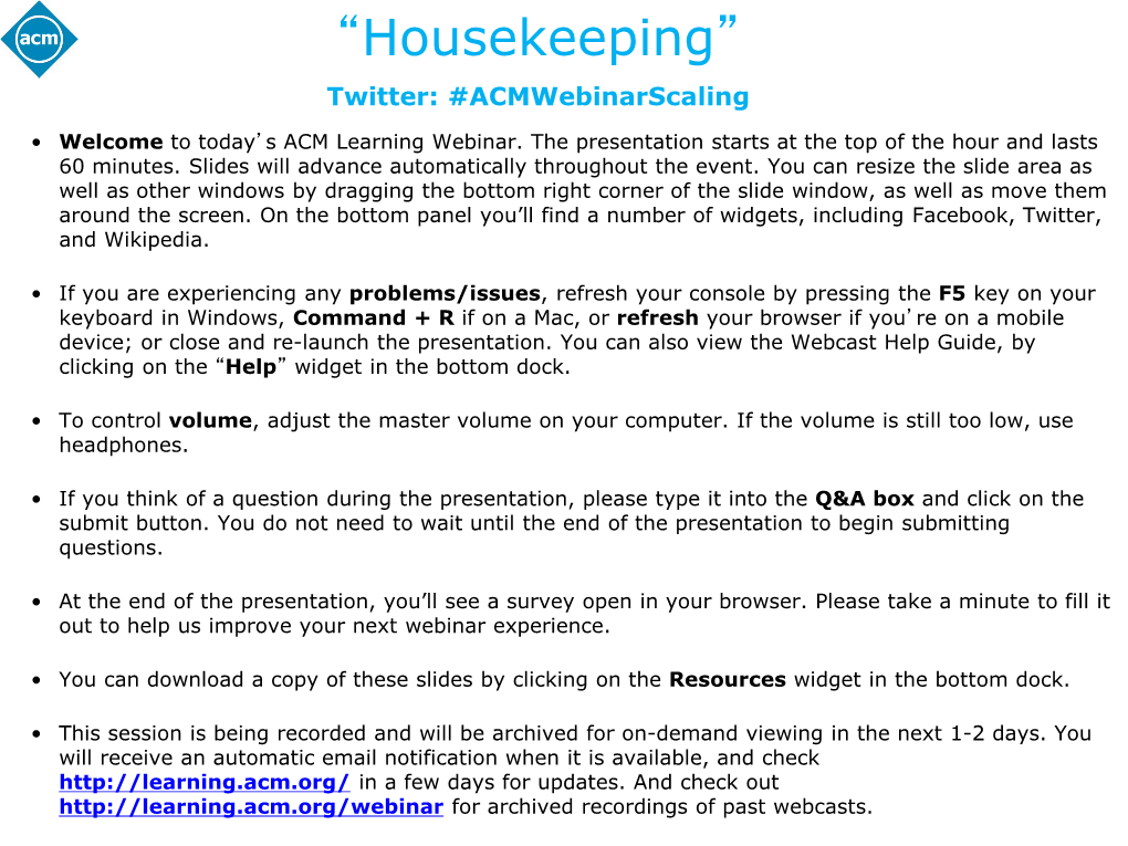 “Housekeeping”