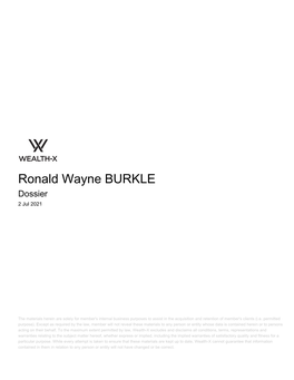Ronald Wayne BURKLE Dossier 2 Jul 2021