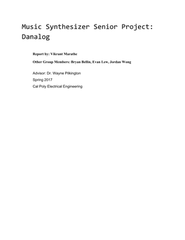 Music Synthesizer Senior Project: Danalog
