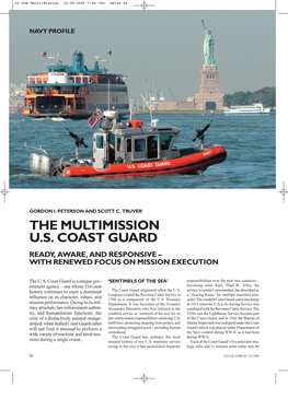 The Multimission U.S. Coast Guard Ready, Aware, and Responsive – with Renewed Focus on Mission Execution