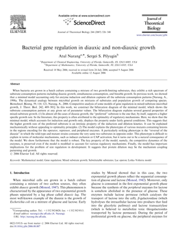 Bacterial Gene Regulation in Diauxic and Non-Diauxic Growth