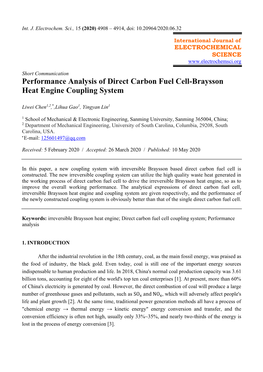 Performance Analysis of Direct Carbon Fuel Cell-Braysson Heat Engine Coupling System