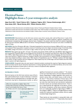 Electrical Burns: Highlights from a 5-Year Retrospective Analysis