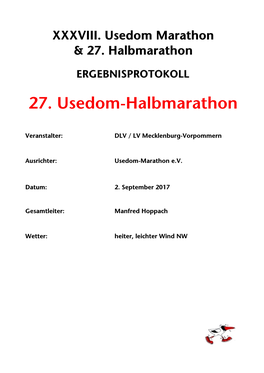 27. Usedom-Halbmarathon
