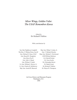 Silver Wings, Golden Valor: the USAF Remembers Korea