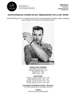Gavin Rossdale Chosen As Art Ambassador for La Art Show