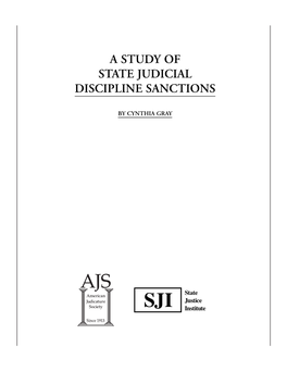 A Study of State Judicial Discipline Sanctions