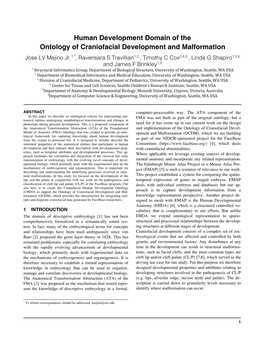 Human Development Domain of the Ontology of Craniofacial