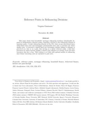 Reference Points in Refinancing Decisions