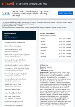 U1E Bus Time Schedule & Line Route