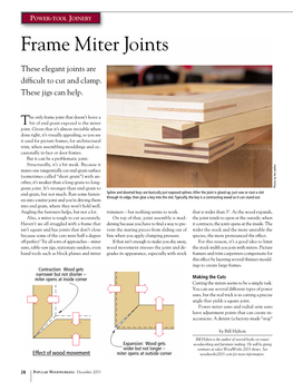 Frame Miter Joints