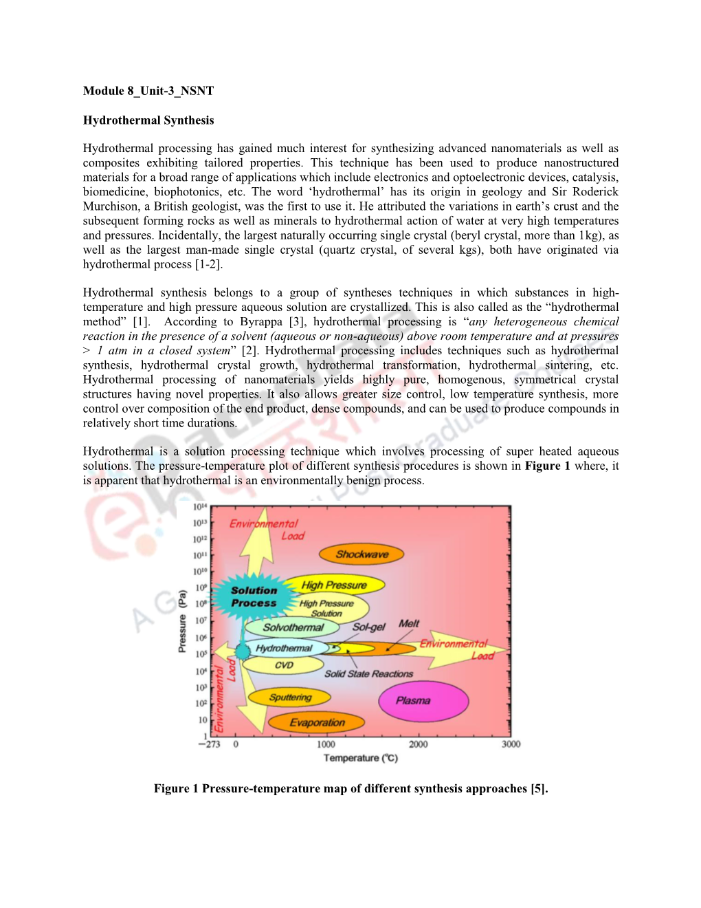 Module 8 Unit-3 NSNT Hydrothermal Synthesis Hydrothermal