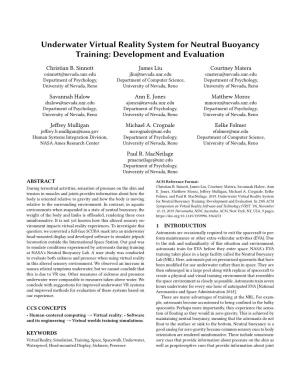Underwater Virtual Reality System for Neutral Buoyancy Training: Development and Evaluation