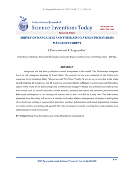 Survey of Mangroves and Their Associates in Pichavaram Mangrove Forest