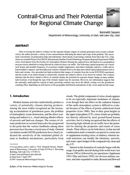 Contrail-Cirrus and Their Potential for Regional Climate Change