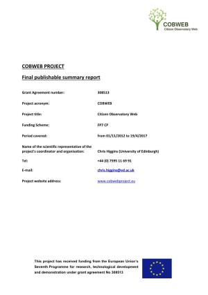 COBWEB PROJECT Final Publishable Summary Report
