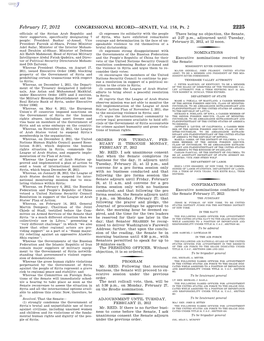 CONGRESSIONAL RECORD—SENATE, Vol. 158, Pt. 2 February 17, 2012