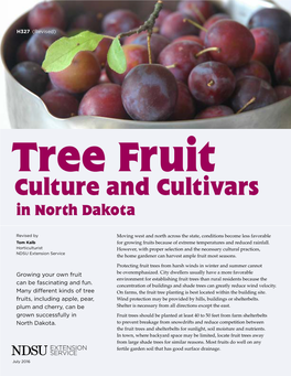 Tree Fruit Culture and Cultivars in North Dakota