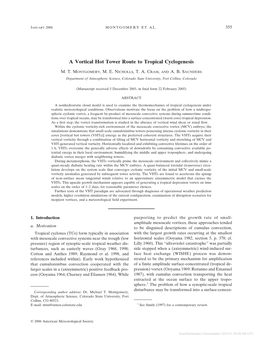 A Vortical Hot Tower Route to Tropical Cyclogenesis