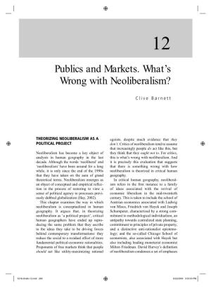 Publics and Markets. What's Wrong with Neoliberalism?