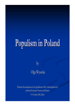Populism in Poland