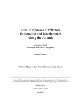 Local Responses to Offshore Exploration and Development Along the Atlantic