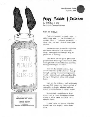 Peppy Pickles & Relishes