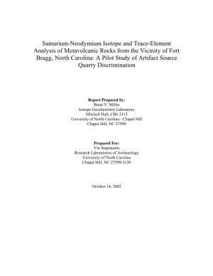 Samarium-Neodymium Isotope and Trace-Element Analysis Of