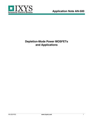 AN-500: Depletion-Mode Power Mosfets and Applications