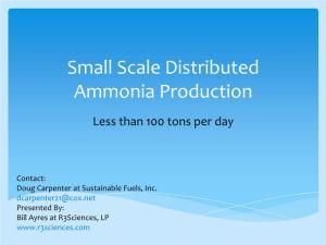 Small Scale Distributed Ammonia Production