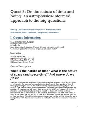 Slepian-UF-Q2-On the Nature of Time and Being-Gen Ed Syllabus