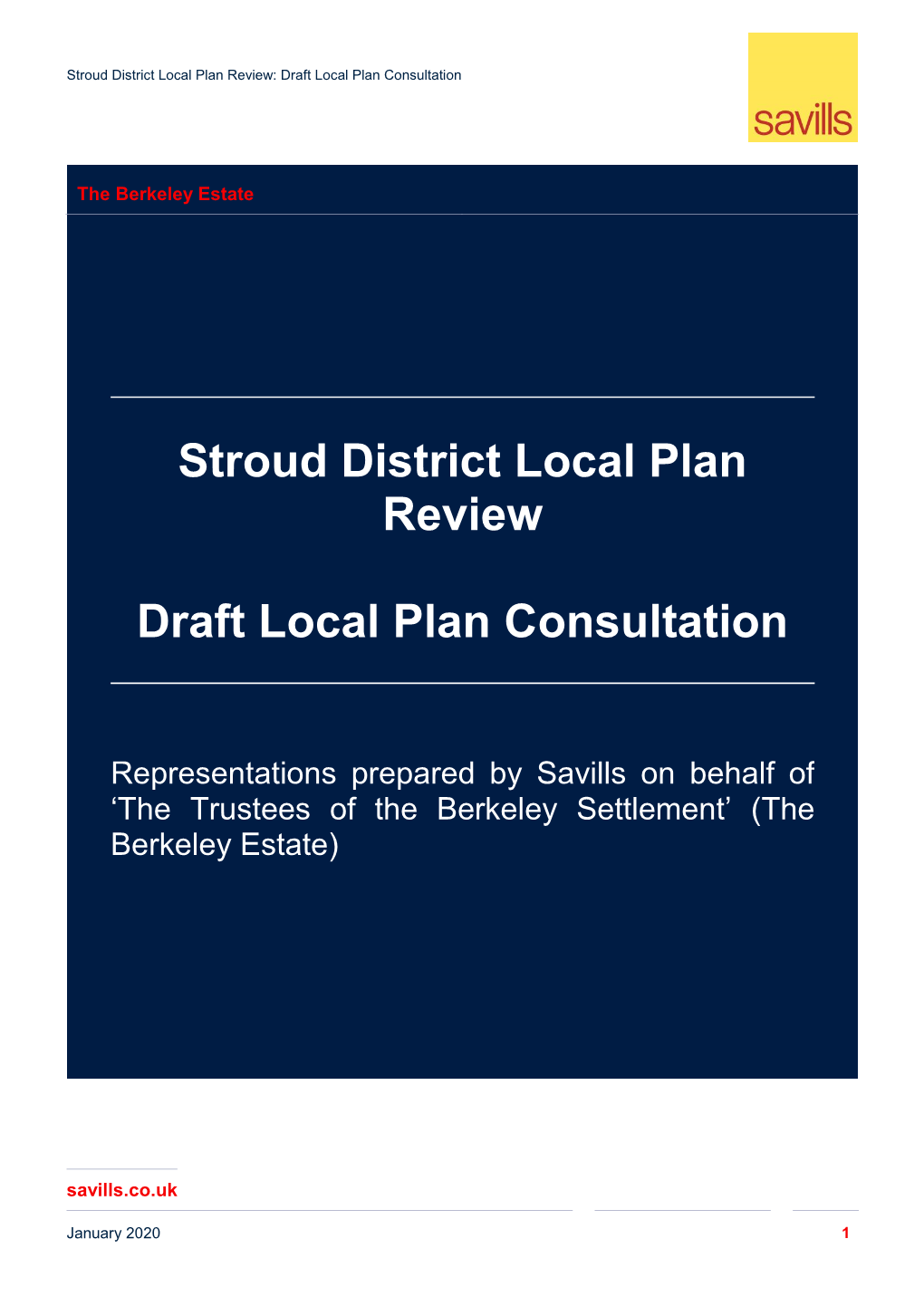 Stroud District Local Plan Review Draft Local Plan Consultation