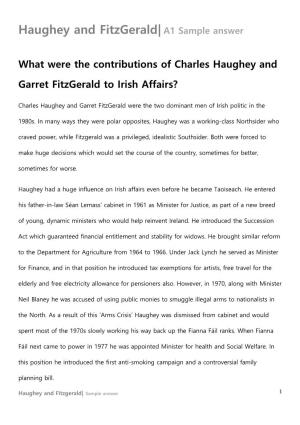 Haughey and Fitzgerald| A1 Sample Answer