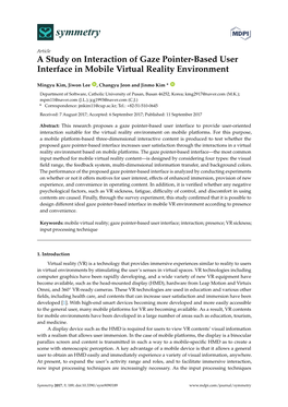 A Study on Interaction of Gaze Pointer-Based User Interface in Mobile Virtual Reality Environment
