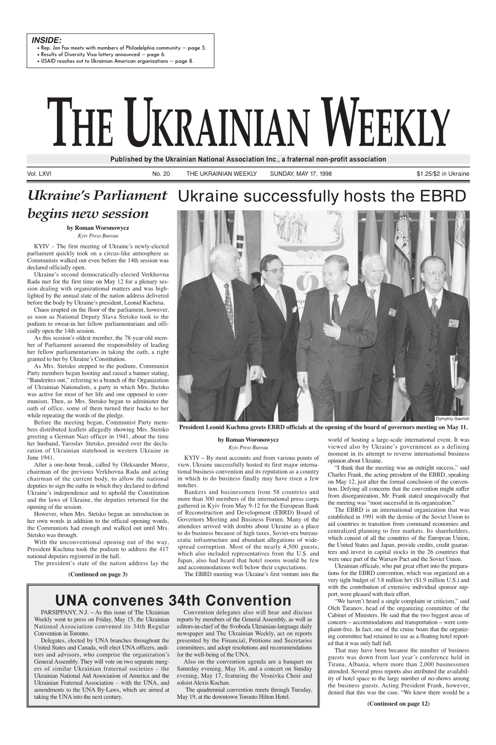 The Ukrainian Weekly 1998, No.20