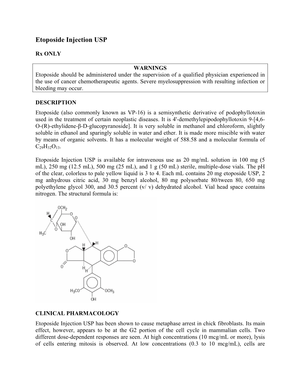 Etoposide Injection USP