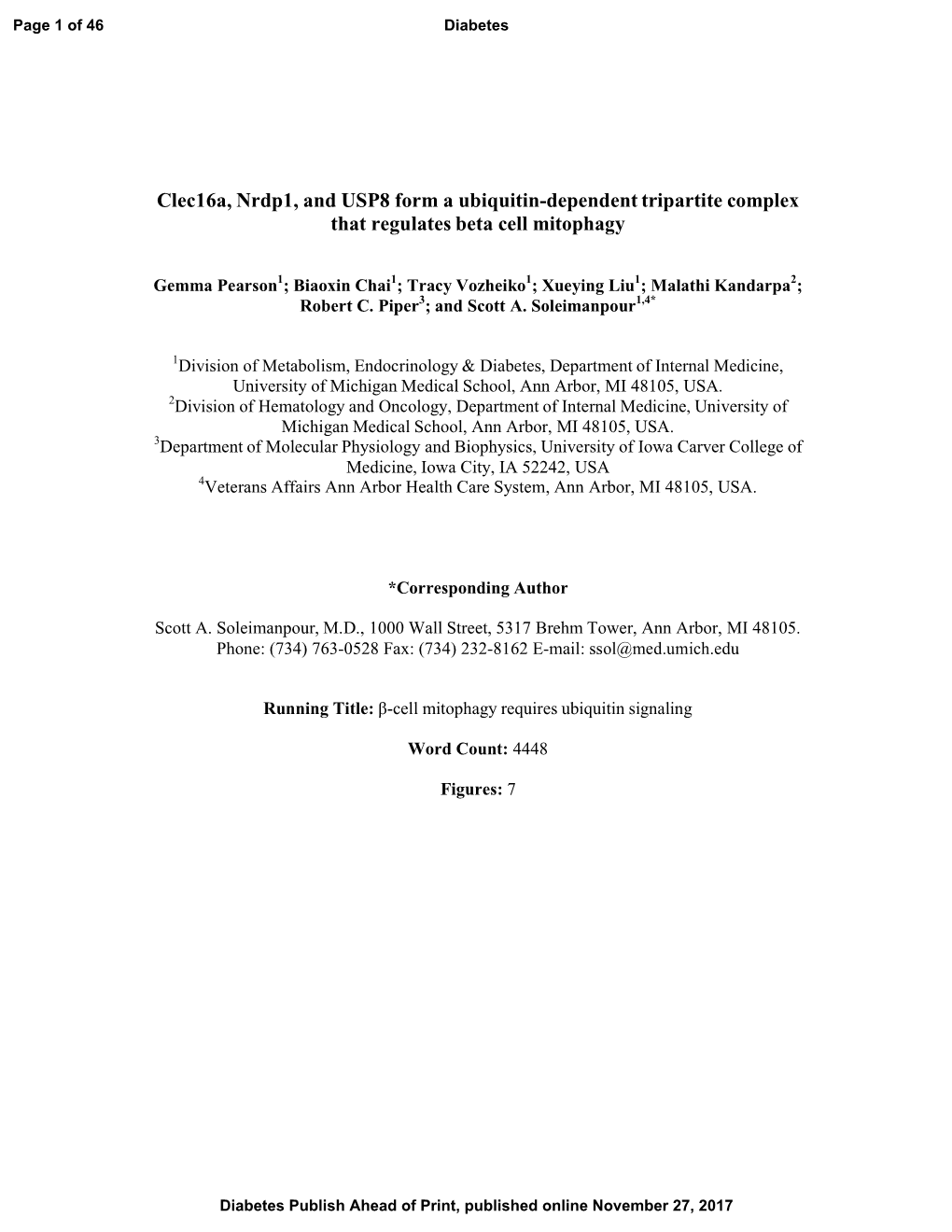 Clec16a, Nrdp1, and USP8 Form a Ubiquitin-Dependent