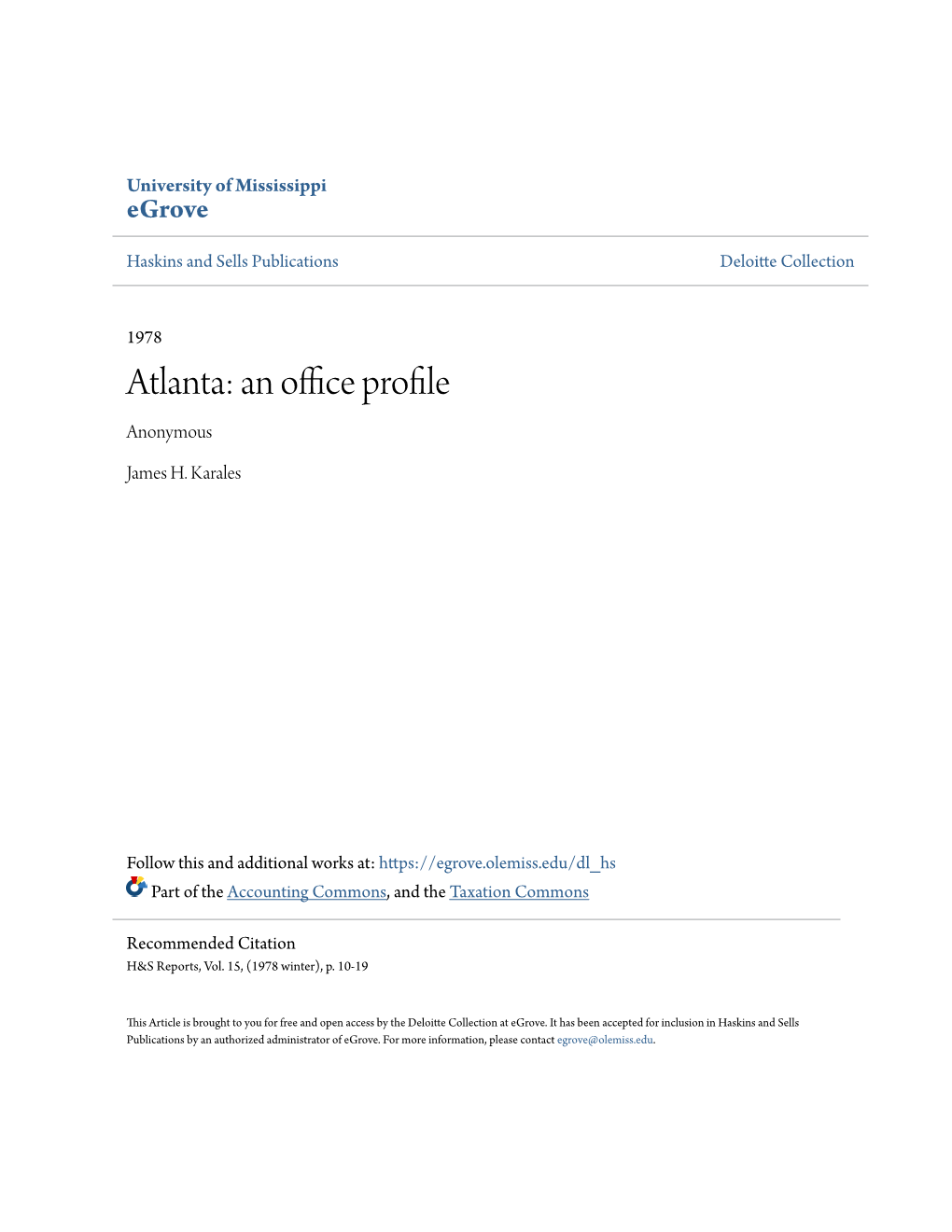 Atlanta: an Office Profile